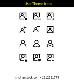 user theme icon with line style