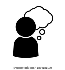 Icono de pensamiento del usuario sobre fondo blanco 