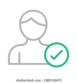 user tick color line icon