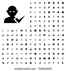 User and tick icon illustration isolated vector sign symbol. education icons set for web and mobile.