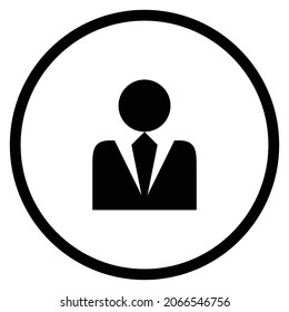 icono de vínculo de usuario. Estilo plano Forma de círculo aislada en fondo blanco. Ilustración del vector