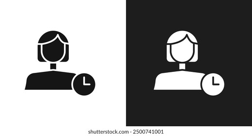 User time icon line art vector