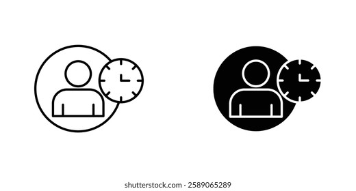 User time icons thin line illustrations designs