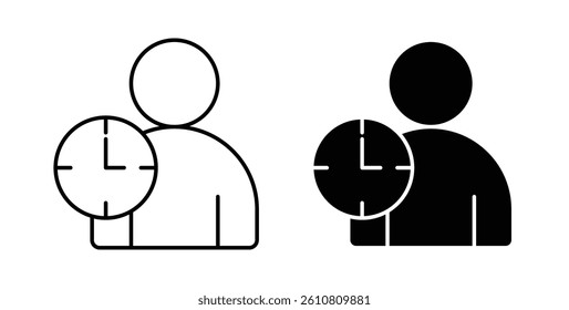 User time icons. thin line vector icons