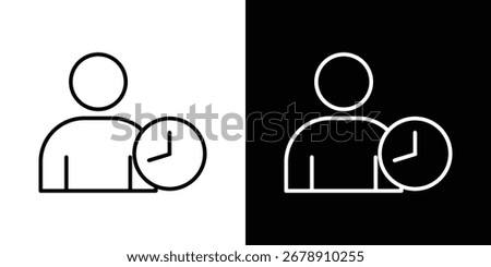 User time icons, vector best stroke icon EPS