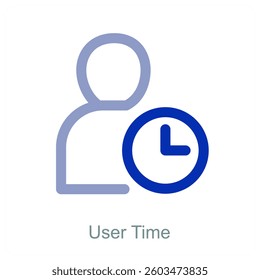 User Time and profile icon concept