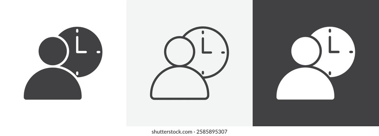 User time vector icons collection graphic designs for ui designs