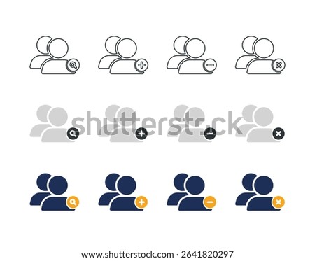 User Tools Icons (3 styles - colored, outline, solid)