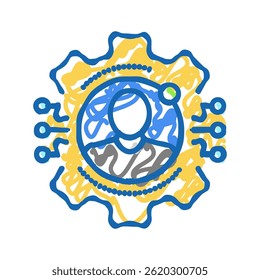 user training analyst doodle icon sketch vector. user training analyst sign. isolated symbol illustration