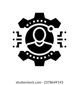 vector de icono de glifo analista de entrenamiento de usuario. signo de analista de formación de usuario. ilustración de símbolo aislado
