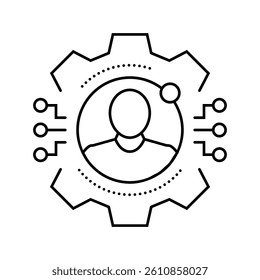 user training analyst line icon vector. user training analyst sign. isolated contour symbol black illustration