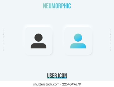 User trendy neumorphic icon in solid and gradient color	
