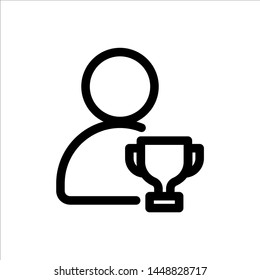 
user with trophy or award icon. symbol of business people with trendy flat style icon for web site design, logo, app, UI isolated on white background. vector illustration eps 10