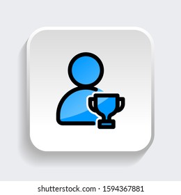 
user with trophy icon. symbol of business people with trendy filled line style icon for web site design, logo, app, UI isolated on white background. vector illustration eps 10