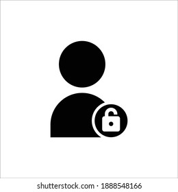 Icono de desbloqueo de usuario. símbolos de administrador. Trazo editable. Simple ilustración de concepto móvil y diseño web. vector de plantilla de diseño