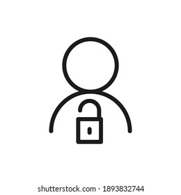 User UnLock Outline Vector Icon. For Web And App