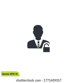 user unlocked icon illustration vector eps 10 logo template