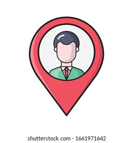 user vector flat color icon 