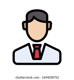 user vector flat color icon 