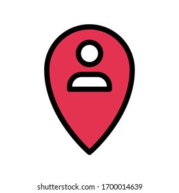 user vector flat color icon 