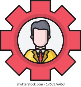 user vector  flat color icon 