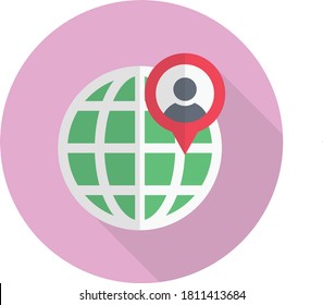 user vector flat color icon