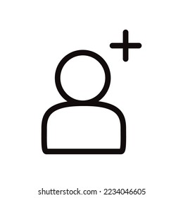 Benutzer-Vektorsymbol. Fügen Sie dem Mitglied ein flaches Zeichendesign hinzu. EPS10 Piktogramm Illustration des Piktogrammes für Benutzersymbol. 