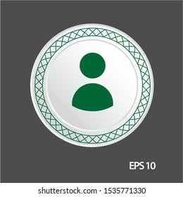 user vector icon, circle flat design internet button, web and mobile app illustration