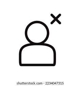 User vector icon. Delete member person flat sign design. EPS 10 pictogram illustration of user symbol pictogram. 
