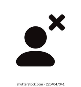 User vector icon. Delete member person flat sign design. EPS 10 pictogram illustration of user symbol pictogram. 