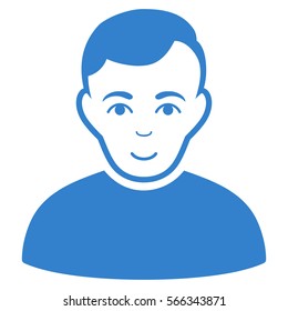 User vector icon. Flat cobalt symbol. Pictogram is isolated on a white background. Designed for web and software interfaces.