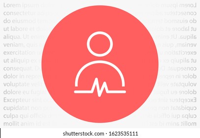 User vector icon heart line information. Profile user icon illustration. heart line Person icon symbol web illustration. heart line People icon on background.