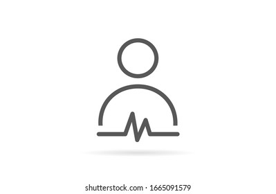 User vector icon heart line information. Profile user icon illustration. heart line Person icon symbol web illustration. heart line People icon on background.