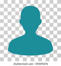 User vector icon. Illustration style is flat iconic soft blue symbol on a transparent background.