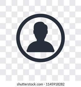User vector icon isolated on transparent background, User logo concept