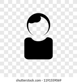 User vector icon isolated on transparent background, User transparency logo concept