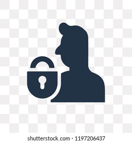 User vector icon isolated on transparent background, User transparency concept can be used web and mobile
