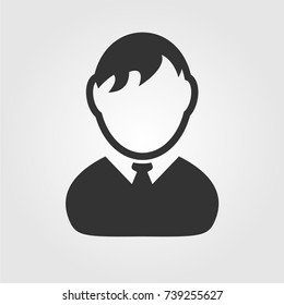 User vector icon - man with hair in business suit