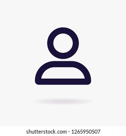 User vector icon outline style isolated on white background for mobile app, website, logotype, ui, human symbol, man silhouette, social member sign. Personal profile sign. 10 eps