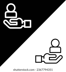 User Vector Icon, Outline style icon, from Advertisement icons collection, isolated on Black and white Background.