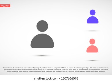User vector icon. Profile user icon illustration. Person icon symbol web illustration. People icon on background.