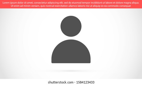 User vector icon. Profile user icon illustration. Person icon symbol web illustration. People icon on background.  
