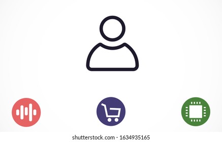 User vector icon. Profile user icon illustration. Person icon symbol web illustration. People icon on background.