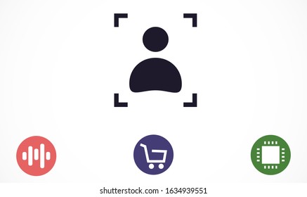 User vector icon. Profile user icon illustration. Person icon symbol web illustration. People icon on background.