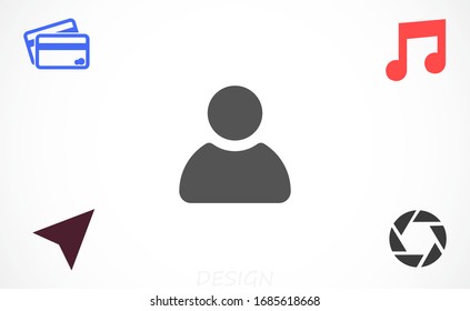 Icono de vector de usuario. Icono de perfil de usuario. Icono de persona ilustración web. Icono de personas en segundo plano.