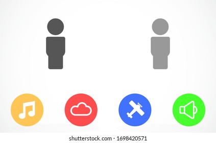 Icono de vector de usuario. Icono de perfil de usuario. Icono de persona ilustración web. Icono de personas en segundo plano.