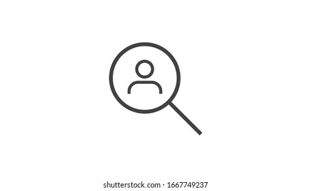 User vector icon. Search user icon illustration. 