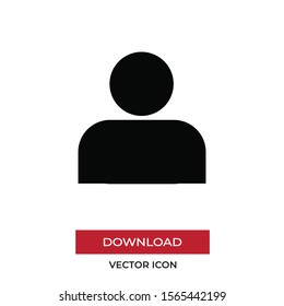 User vector icon, simple sign for web site and mobile app.