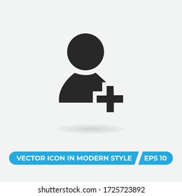 User vector icon, simple sign for web site and mobile app.