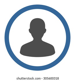 User vector icon. This rounded flat symbol is drawn with cobalt and gray colors on a white background.